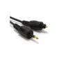 Black Fiber Optic Audio Cable Optical TOSLINK plug To 3.5mm Jack 1 m (Electronics)