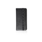 SHIELDON® Fashion Leather Case Wallet Cover Case with elastic band for new Apple iPhone 6 Plus 5.5 genuine leather Black (Wireless Phone Accessory)