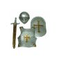 Idena armor dragon slayer, 4 pieces: helmet, sword, breastplate and shield | black or silver (Toys)