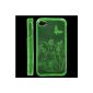 IProtect ORIGINAL APPLE IPHONE 4 / 4S Butterfly / FLORAL SILICON CASE IN GREEN (Office supplies & stationery)