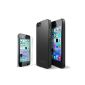 Ringke SLIM Apple iPhone 5 / 5S Shell Case (SF Black Matte Black) COMBO DEAL VALUE get a Premium Hard Case + 1 Bonus Ultimate Free Clear screen protector over Shell Case Cover Holster Cases Cover for iPhone 5 / 5s (Eco Package ) (Wireless Phone Accessory)