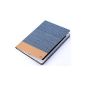 Torras Ultra-Slim Flip Leather Case for iPad Air 2, Canvas + Leather Superficial Treatment, Canvas Series bluegray (Electronics)