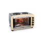 Klarstein Omnichef - Mini oven 45L with many accessories and 2 hotplates (2000W, grill, pin) - cream (Electronics)