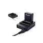 XCSOURCE® USB Charger qualitatively new black duel 2 Universal Battery for GoPro Hero 3 Port 3 + 3 OS64 (Electronics)