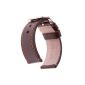 Replacement watch band genuine leather, smooth Bean, Dark Brown, 24mm (Watch)
