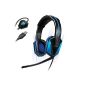 GX-H1 Pro Gaming Headset USB LED Blue with Virtual 7.1 Surround Sound, detachable microphone, integrated volume control - For Titanfall, Battlefield 4, Call of Duty: Advanced Warfare, DOTA 2, Unrest, Diablo 3 League of Legends And more - By ENHANCE (Electronics)