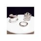 XT-3 Xinte Casual Styles / Motif Ring Set Adjustable Mixed Leaf Women Silver Ring