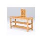 SoBuy shoe rack, shoe bench, bench, shelf made of bamboo with tray (FSR05-LN-nature-B90 x T29 x H45cm)