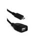 iZKA® - Micro USB to USB 2.0 (Female) OTG On The Go Host Mode Cable Adapter Lead for Amazon Kindle, Kindle 2, Kindle DX, Kindle DX international version, Kindle DX Graphite, Kindle Keyboard Wi-Fi and Wi-Fi / 3G , Kindle Touch Wi-Fi and Wi-Fi / 3G, Kindle Paperwhite, Kindle Fire, Kindle Fire HD 7 