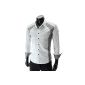 TheLees (N330) 's casual Slim Fit 2 Tone Long Sleeve Shirt stretchy (Textiles)