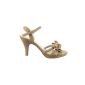 Sopily - Fashion Shoes Pumps Sandals Stiletto Heel Ankle women high heel knot conical 9.5 CM - Khaki (Clothing)