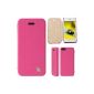 Jisoncase® Premium Leather Case Cover for iPhone 5 iPhone 5s shell protective sleeve Apple Accessories Phone Case Leather Case Cover in Pink JS IP5-03H33 (Wireless Phone Accessory)