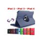 King Cameleon color DARK BLUE for Apple iPad 2/3/4 - COVER Cover Multi Angle ROTARY 360 - Many colors available - SMART COVER Shell Case PU LEATHER, 360 ° rotation, Stand, magnetic / magnet to standby - 1 SCREEN PROTECTION FILM 1 and PEN AVAILABLE !!!  (Electronic devices)