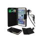 N4U Online® - Archos 40b Titanium PU suction Wallet Leather Case Cover & Pad 3.5mm Stereo Earbud - Black (Electronics)