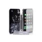 Yousave Accessories TM Black And Silver Butterfly Flower Hard IMD back Cover / Case with Stylus Pen for Apple iPhone 3 / 3G / 3GS with screen protector Accessories Packet (Accessories)