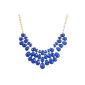 Yazilind Gold Plated style Bohme 'Blue Water Drop Rhinestone Necklace All-Match plastron (Jewelry)