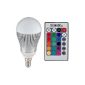 Technaxx RGB LED bulb / spotlight E14 5W multicolor (color change) dimmable included infrared remote commander (household goods)