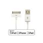 EZOPower (MFI Apple certified) 3 Feet White 30-pin data cable / USB charging for Apple iPhone 4 4S 3G, iPod, iPad 1 2 3 (Electronics)