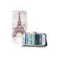 tinxi® PU Faux Leather Case for Samsung Galaxy S3 Mini I8190 Leather Case Cover Shell Case Flipcase Case Stand function with card slot Eiffel Tower (Electronics)