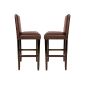Set of 2 bar stools in the colonial style bar stools Kitchen stool with backrest, brown