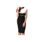 MIUSOL® round neck waist lace dress party dress casual evening dress, black Gr.36-46 (Textiles)