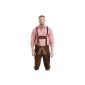 Men costume lederhosen - Kniebundlederhose in brown or dark brown costume lederhosen with suspenders dress pants (Textiles)