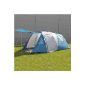 Tunnel Tent with SKYVIEW and 2 sleeping cabins 100 x 130 x 175 x 95 x 195 cm for 4 people 3.000mm water column (Misc.)