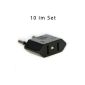 10x Pure² Reisestecker USA Hong Kong (US) adapter on German outlet Euro plug 220V CE certified (optional)