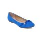 CASPAR Women's shoes / ballet flats with small rhinestone buckle - 3 colors (Textiles)