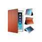 EasyAcc iPad Air 2 Smart Case Leather Case Cover Bumper Case Bag Leather Case Ultra Slim Leather Folio Flip Case Case with Stand Function / Auto Sleep Wake Up for iPad Air 2 / ipad 6 - brown leatherette (Electronics)