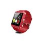 Foxnovo® U8 1.48 inch Touch Screen Bluetooth Wrist Watch U Smart Watch Phone Mate Galaxy for iOS Android smartphones iPhone 6/5 s / 5C / 5 / 4S / 4 Samsung Touch 4 / Note 3 / Note 2 / S5 / S4 / S3 HTC BlackBerry Sony and more (red) (Electronics)