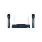 Hollywood FM-9060 wireless microphone system: Pack with 1 Receiver + 2 microphones, 2 VHF transmission channels with 30 meter range (Electronics)