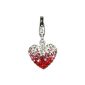 SilberDream glitter Charm Swarovski crystals heart red ICE pendant 925 silver charm bracelets for necklace earring GSC002 (jewelry)