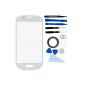 SAMSUNG GALAXY S3 i8195 i8190 MINI WINDOW SCREEN WITH EXTERNAL WHITE KIT REPLACEMENT PARTS WITH 12: 1 REPLACEMENT GLASS FOR SAMSUNG GALAXY S3 MINI i8195 i8190 / 1 PINCETTE / 1 ROLL TAPE DOUBLE-SIDED 2 MM / TOOL KIT 1/1 MICROFIBRE CLEANING CLOTH / WIRE.  (Electronic appliances)