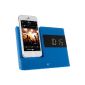 KitSound Xdock 2 Clock Radio with Dock Station and Lightning connector for iPhone 5 / 5S / 5C / 6 (12cm) / 7 iPod Nano / iPod Touch 5 - Comes with EU socket - Blue (Electronics)