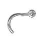 Nose piercing out of Surgical Steel With 2mm white Swarovski stone rod Stronger 1mm (jewelry)