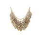 Yazilind beautiful multilayer plated mill'sime Gold Leaves Necklace Bib Necklace chaŒne temp'rament (Jewelry)