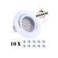 10 LED Downlight Set White with LED GU10 spotlight brand of LEDANDO - 5W - dimmable - swiveling - warm white - 60 ° beam angle - A + - 50W replacement - White