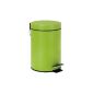 Wenko 19576100 Cosmetic Pedal bin - 3 liters, painted steel, ø 17 x 25 cm, green-frosted (household goods)