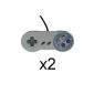 KOO Interactive - Lot 2 Game Controllers for Nintendo Super NES SNES - Grey (Video Game)