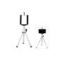 TARION mobile phone support / rotating Tripod (Silver) + Clip / cell phone Clamp (Black) for iPhone 4, 4S, 5, 5c, 5s, Samsung etc.  (Electronic devices)
