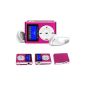 Stuff4® Pink 8GB Mini MP3 Player with LCD Display + 3.5mm jack input + Mini-USB charging cable + Headphone (Electronics)