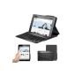 Anker® Slim Folio Bluetooth Keyboard Case Keyboard Case for iPad mini 2 / iPad mini - PU Leather Case and removable German keyboard with magnetic holder (Tuxedo Black)