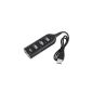 niceeshop (TM) High Speed ​​480Mbps 4 Port Mini USB 2.0 for Laptop (Black) (Personal Computers)