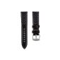 Watchbands perforated genuine leather, Black and White, 22mm (Watch)
