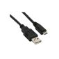 InLine® Micro-USB 2.0 cable, USB A Male to Micro B plug, 0.5m (Personal Computers)