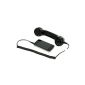 LEICKE Retro Handset Speaker Microphone Handset for smartphones and mobile phones - 3.5mm jack plug - gloss black (also available in pink and blue) (Wireless Phone Accessory)