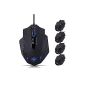 [Programmable Gaming Mouse] VicTsing Programmable USB Gaming Mouse Wired Optical High Precision Gaming Mouse with 4000 DPI, 11 programmable buttons, 8 High weight, 5 User Profiles for Pro Gamer Laptop - Black (Electronics)