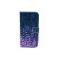 Leather Pouch Case Case Case Strass portfolio protection case Leather Case Cover Case For Samsung Galaxy S5 Swag I9600 I9605 A07 (Electronics)
