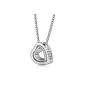 Ninabox Valentines Day gifts women heart pendant necklace with SWAROVSKI ELEMENTS crystals fashion jewelry white, ideal gift for girlfriend / wife (jewelry)